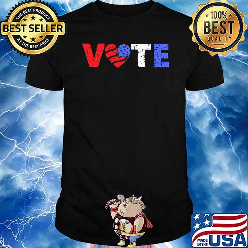 Vote America flag Trump 2024 love heart shirt