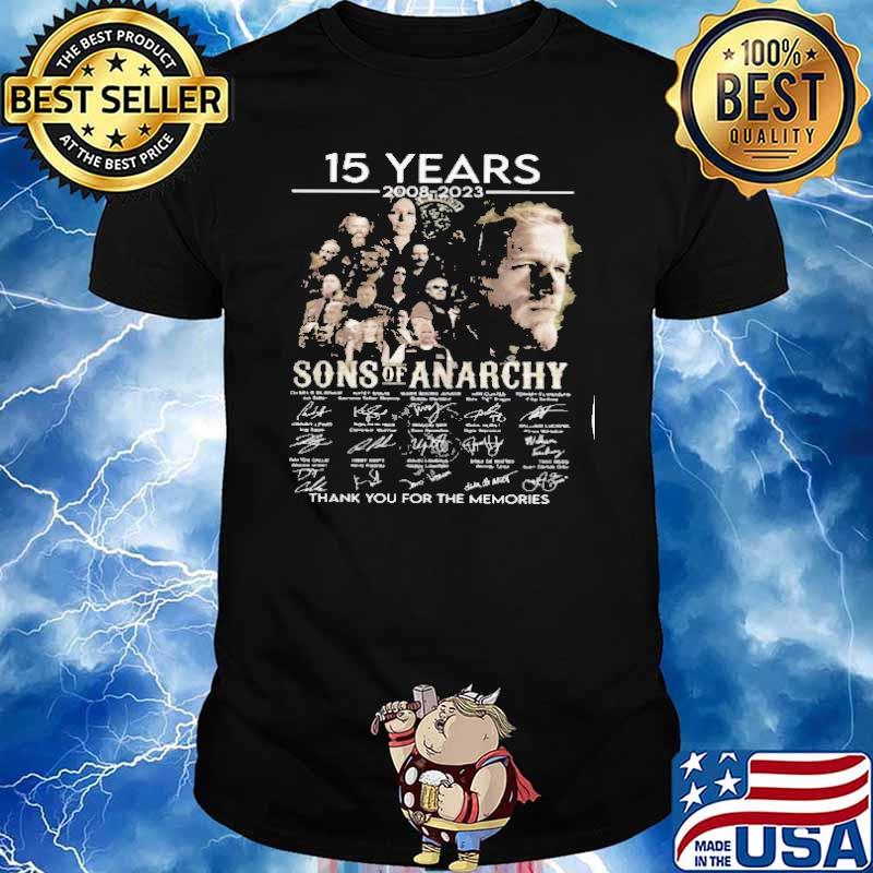 15 years 2008-2023 Sons of Anarchy thank you for the memories signatures shirt