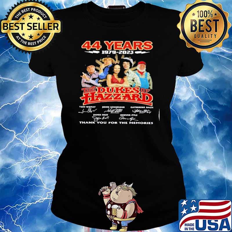 44 years 1979-2023 The dukes of Hazzard thank you for the memories signatures s Ladies tee