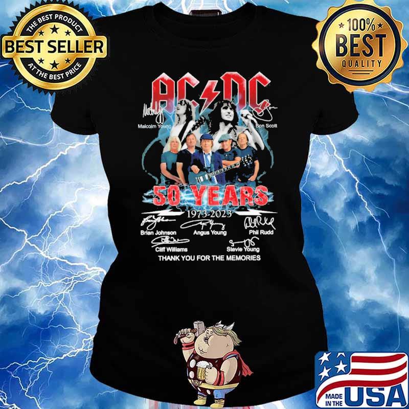 AC DC 50 years 1973-2023 thank you for the memories s Ladies tee