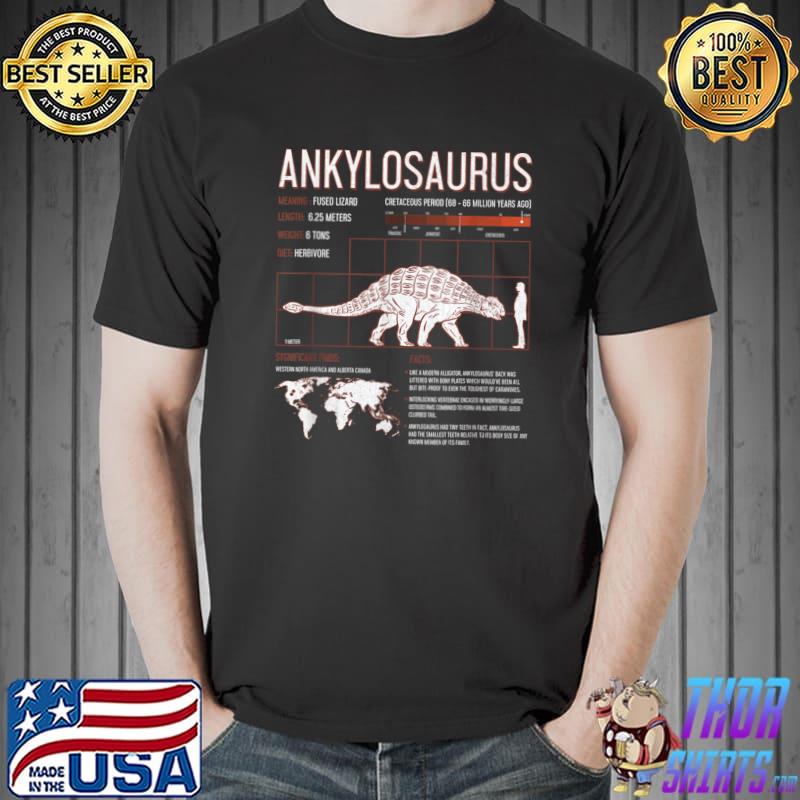 Ankylosaurus Dinosaur Facts Science Cretaceous Period T-Shirt