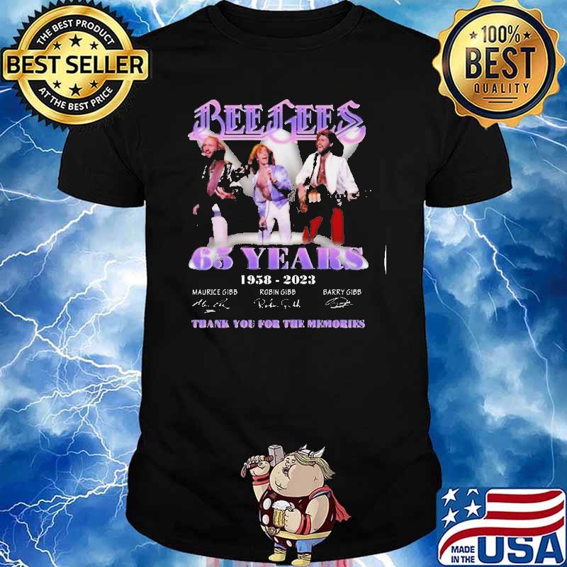 Bee Gees 65 years 1958-2023 thank you for the me memories signatures shirt