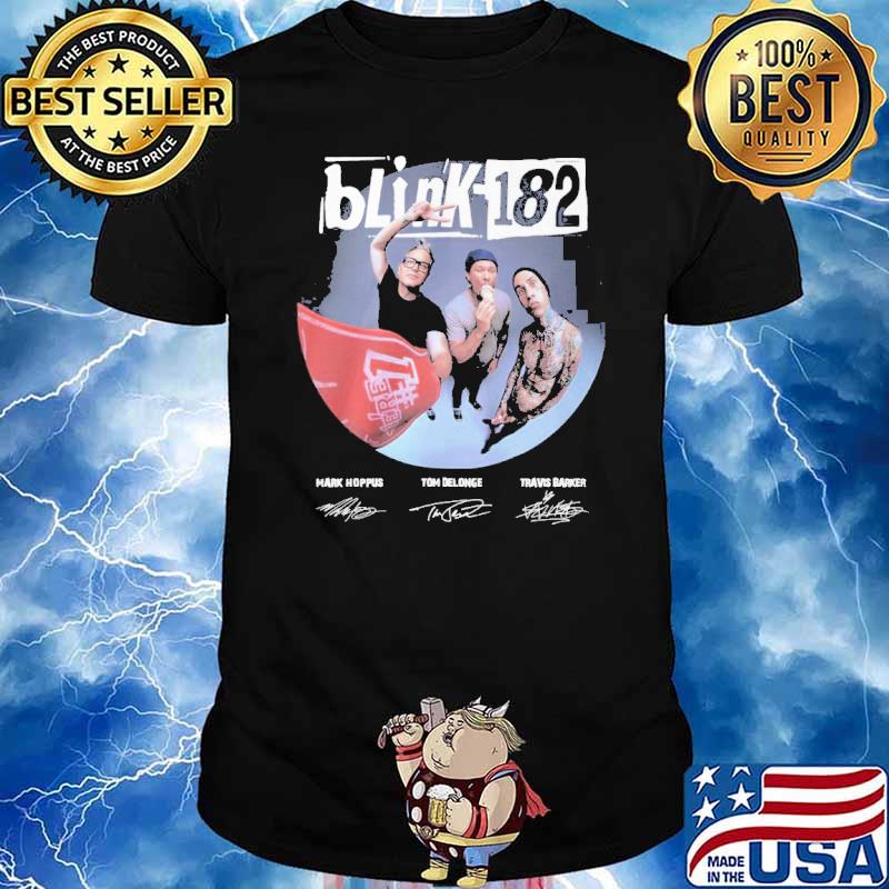 Blink 182 world tour 2023 Mark Hoppus Tom Delonge signatures shirt