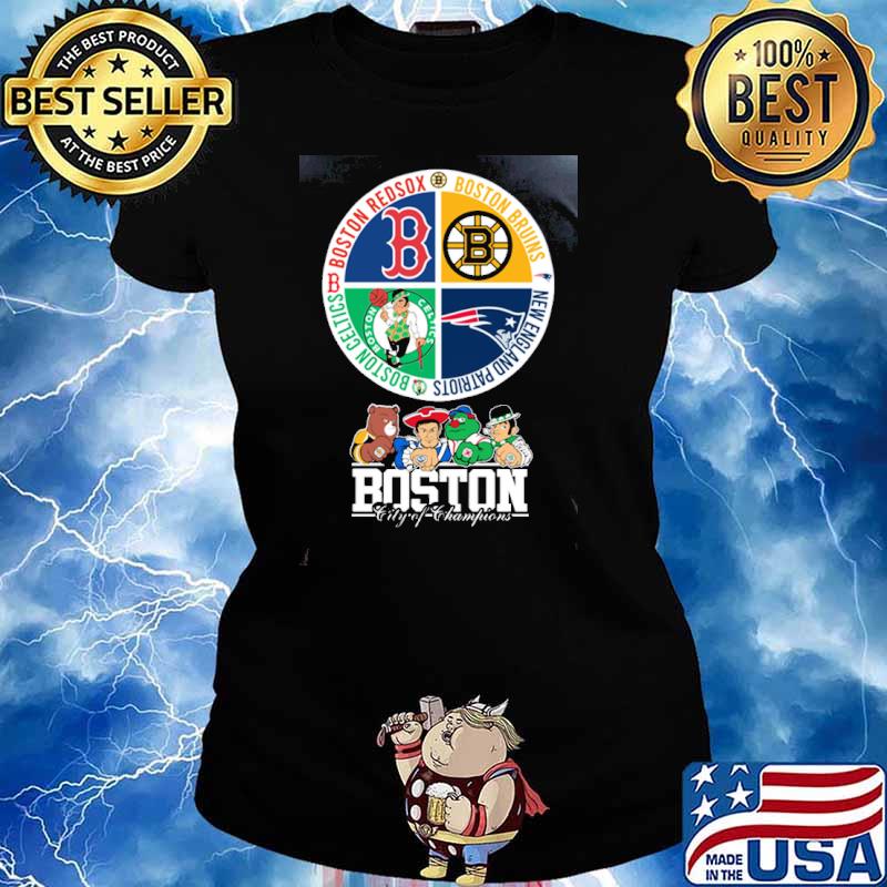 Boston Celtics Boston Red Sox Boston Bruins New England Patriots Boston City Champions sport Shirt Ladies tee