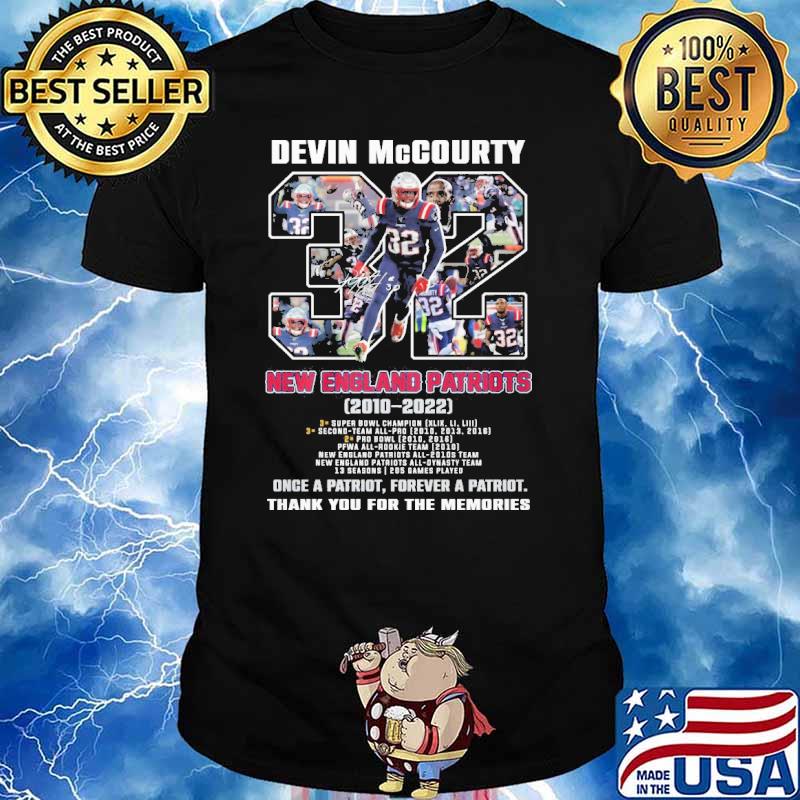Devin McCourty New England Patriots 2010-2022 thank you for the memories signature shirt