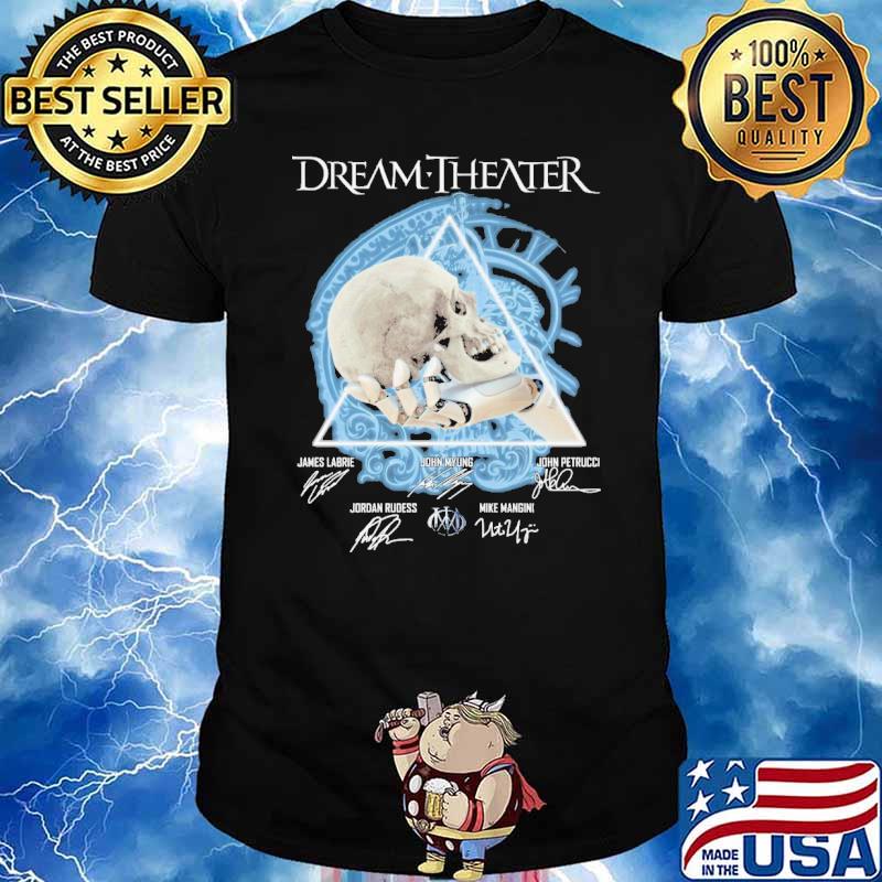 Dream Theater James labrie John Myung signatures skull shirt