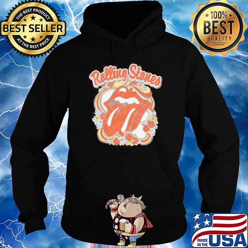 Flowers Tongue Rolling Stones s Hoodie