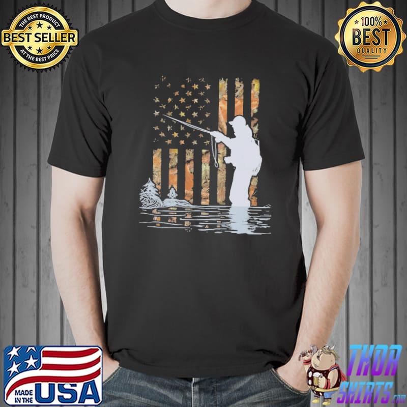 Fly Fisherman American Flag Camo - Fishing shirt