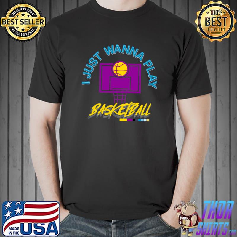 I just wanna play basketball colour psychedelic vintage style T-Shirt