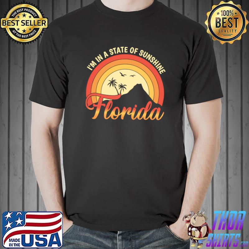 I'm In A State Of Sunshine Florida Mountain Vintage Rainbow T-Shirt