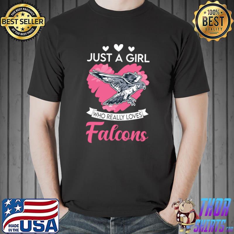 Just A Girl Really Loves Falconer Girl Falcon Falconry Kestrel T-Shirt