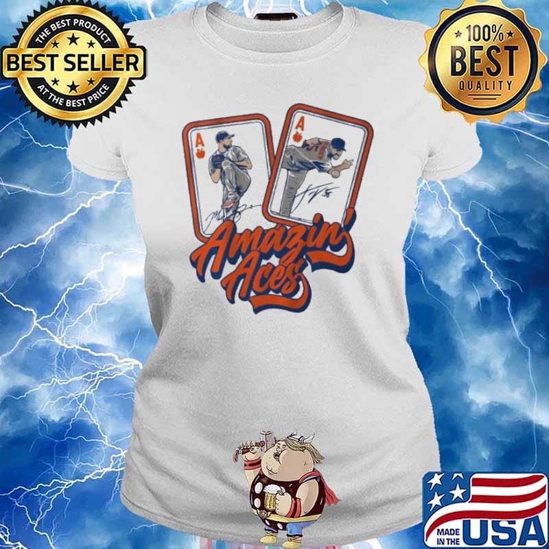 Justin Verlander And Max Scherzer Amazing Aces signature s Ladies tee
