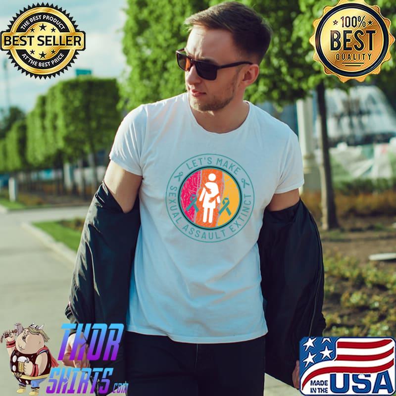 Let's Make Sexual Assault Extinct Ribbon Vintage Sunset T-Shirt