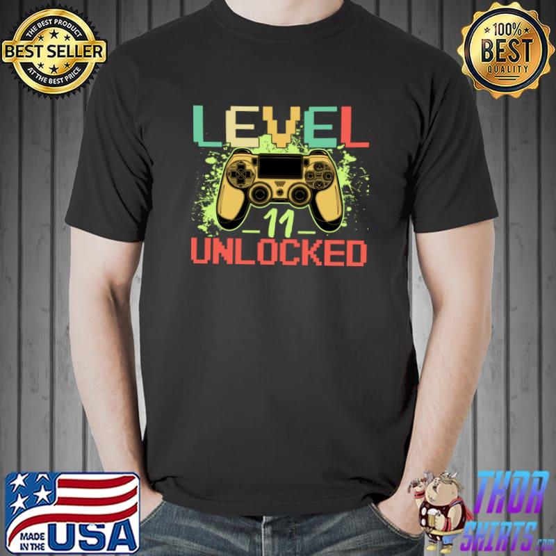 Level 11 unclocked video game retro 11th birthday T-Shirt