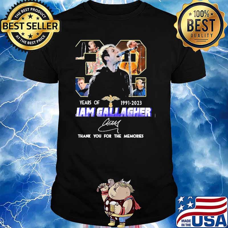 Liam Gallagher 32 years of 1991-2023 thank you for the memories signature shirt