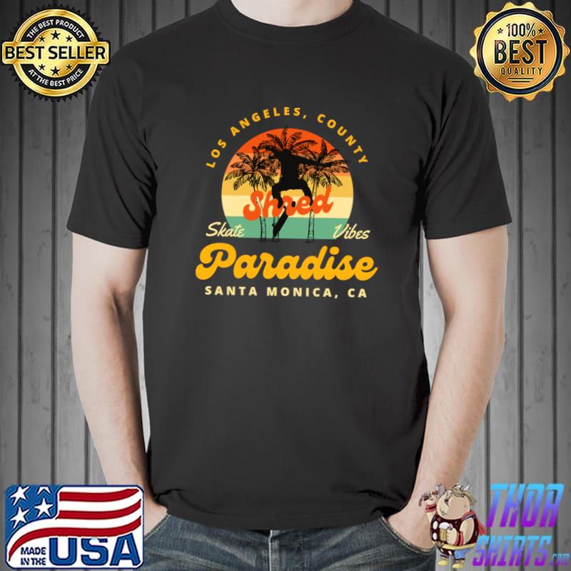 Los Angeles County Shred Paradise Santa Monica Palm Tree Vintage T-Shirt