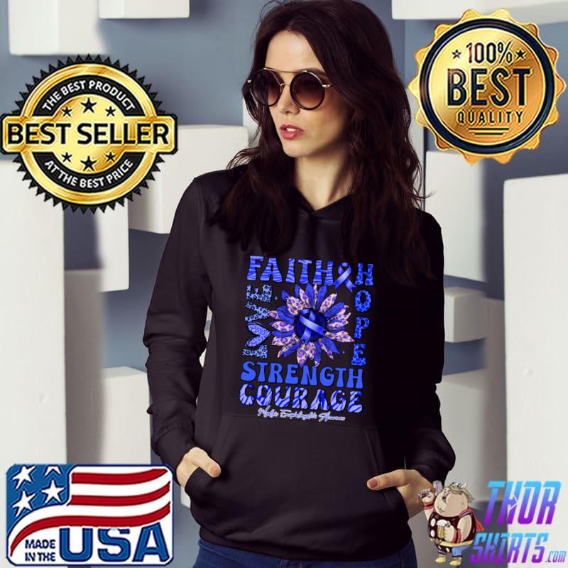 Myalgic Encephalomyelitis Awareness Sunflower Leopard Strong Faith Love T-Shirt Hoodie