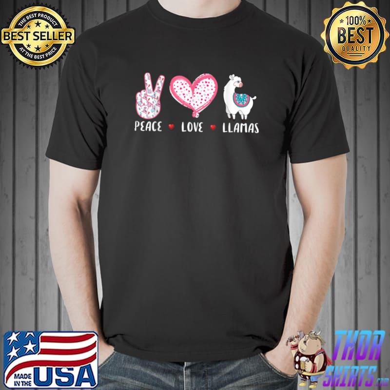 Peace love llamas gift lover heart llama T-Shirt