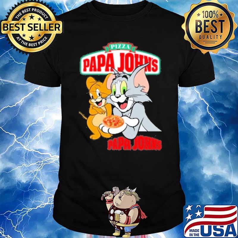 Pizza papa john's tom and jerry shirt