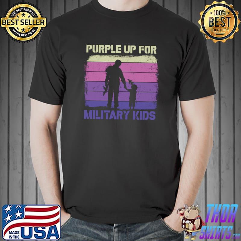 Purple Up For Military Kids Month Child Vintage T-Shirt