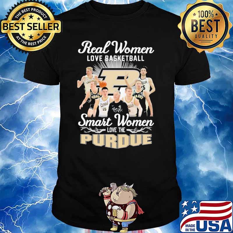 Real women love basketball smart women love the purdue signature shirt