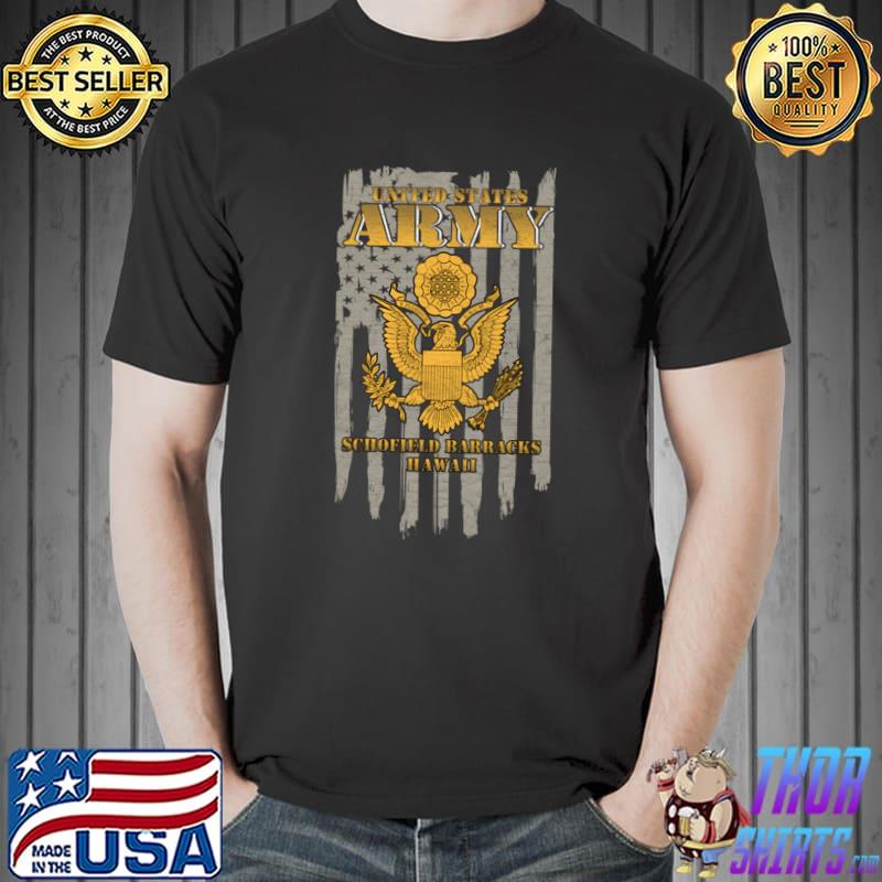 Schofield Barracks Hawaii Usa Flag United States Army Base T-Shirt