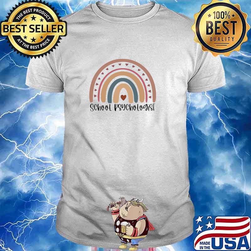 School Psychologist Rainbow Retro T-Shirt