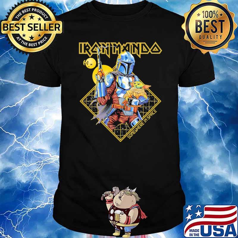 Somewhere In Space Iron Mando baby yoda shirt