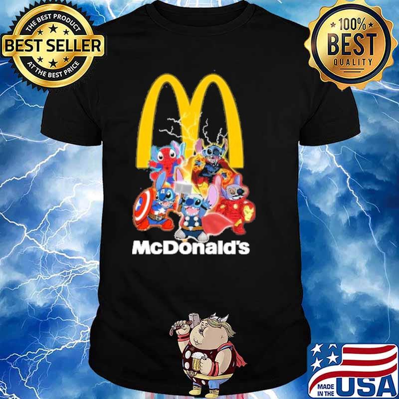 Spider man Captain America Thor stitch McDonald's shirt