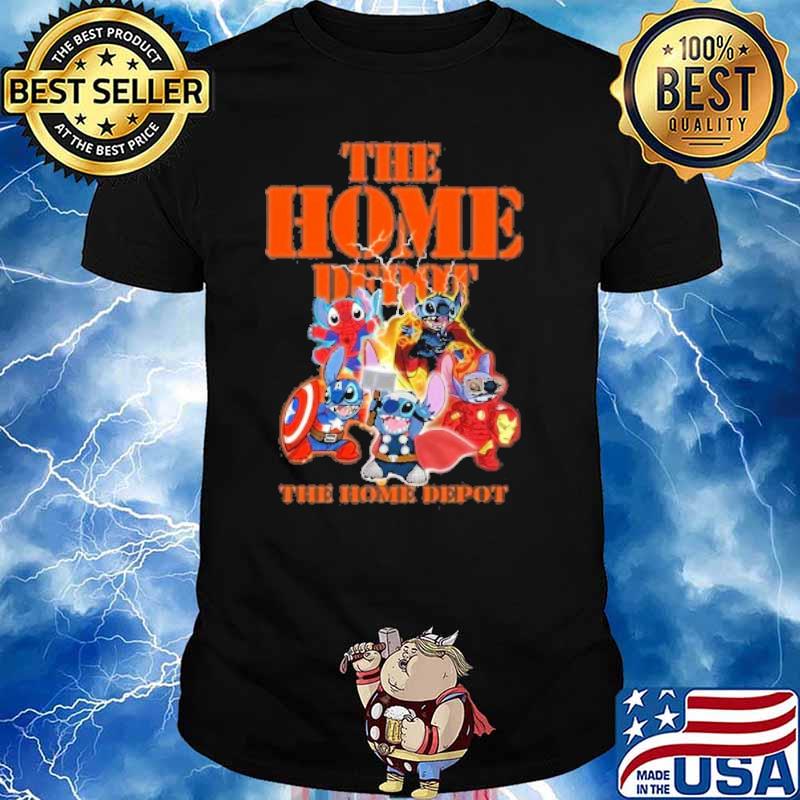 Spider man Captain America Thor stitch The home depot shirt