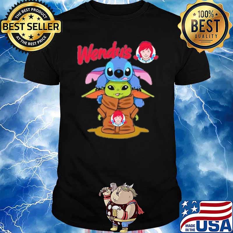 Stitch and baby yoda WENDY'S shirt