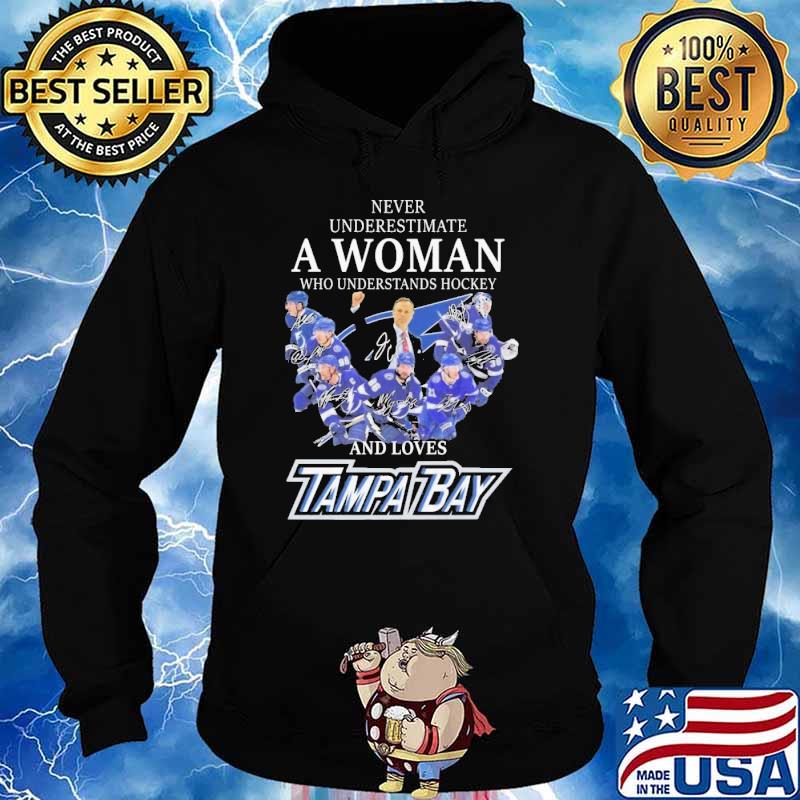 Never underestimate a woman who understands Hockey and loves Tampa Bay  Lightning shirt, hoodie, sweater, long sleeve and tank top