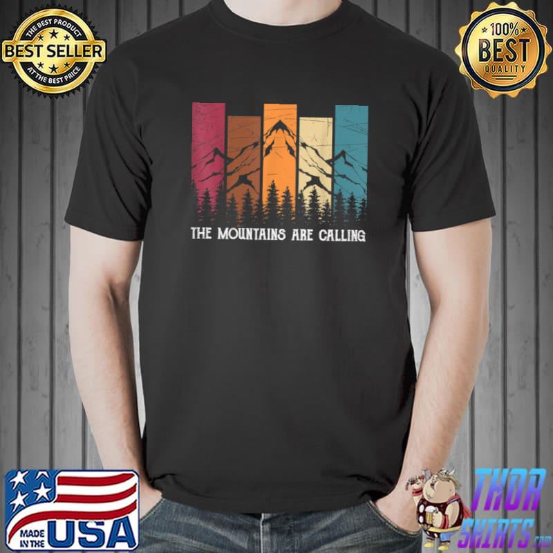 The Mountains Are Calling Vintage Outdoor Enthusiast T-Shirt