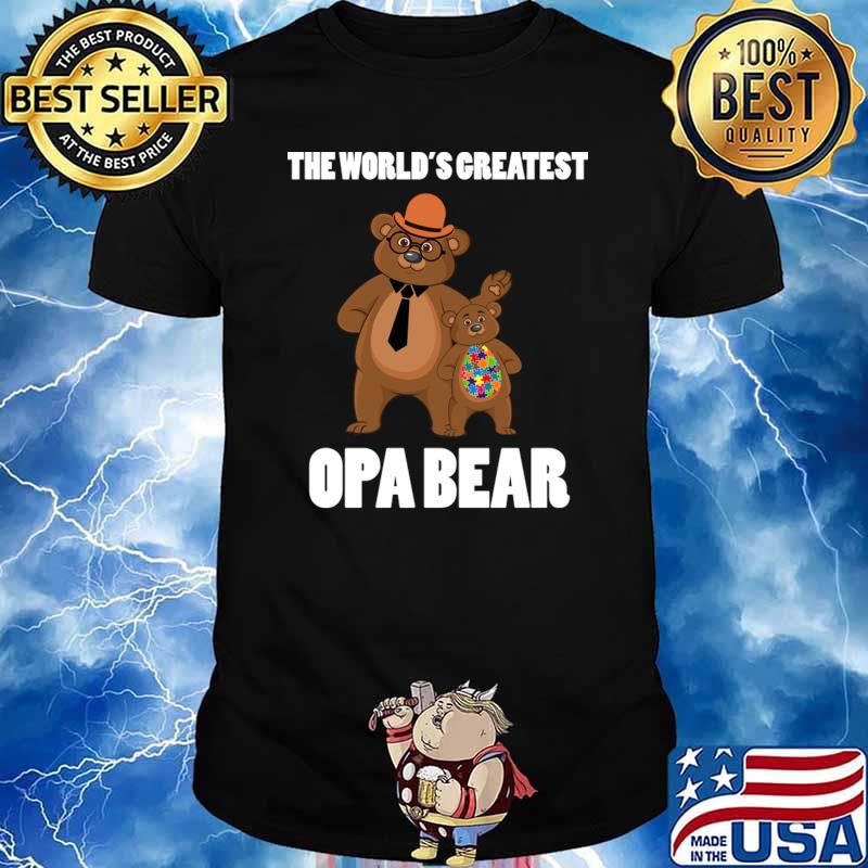 The World's Greatest Papa Bear Bear Autism T-Shirt