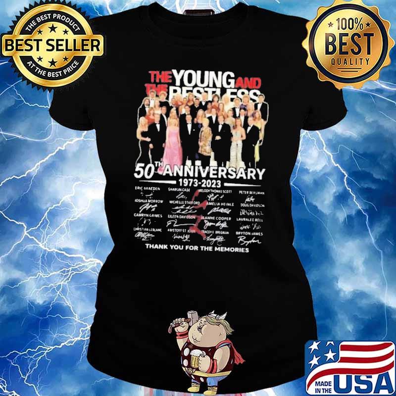 The young and the restless 50th anniversary 1973-2023 thank you for the memories signatures s Ladies tee