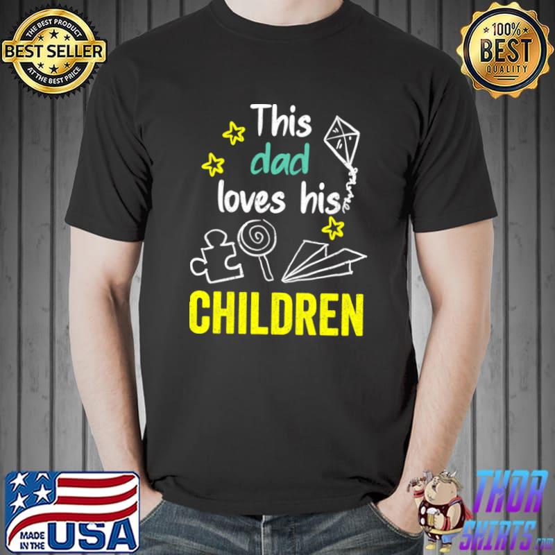 This dad loves his children hand drawing illustrations T-Shirt