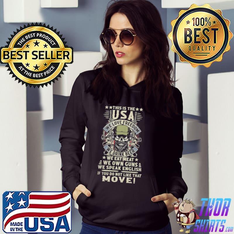 This is the usa we love freedom we drink beer we eat meat skull veteran s Hoodie