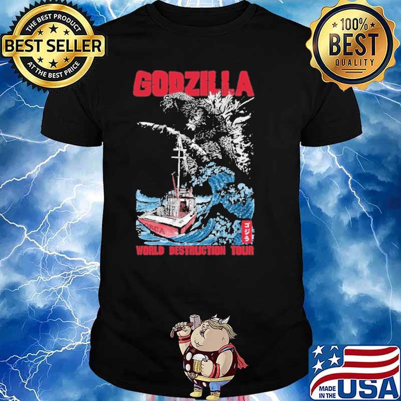 Godzilla world destruction tour horror shirt