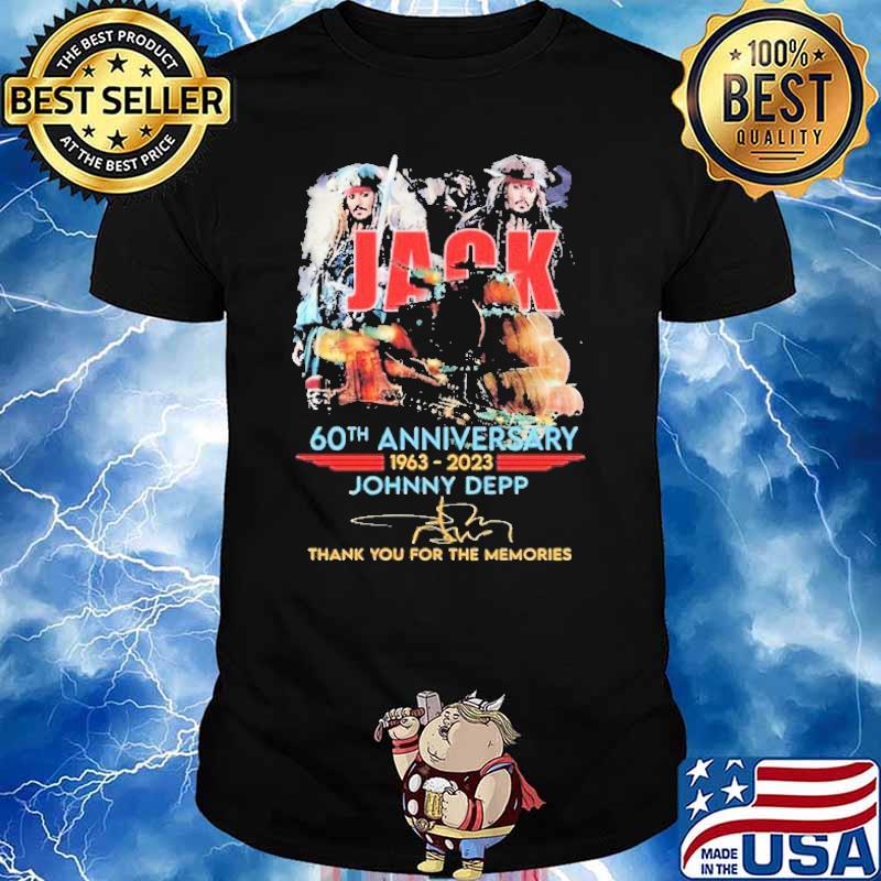Jack 60th anniversary 1963 2023 Johnny Depp thank for the memories signature shirt