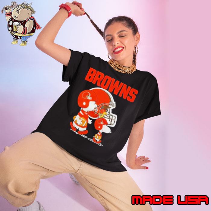 Cleveland Browns Peanuts Snoopy Charlie Brown And Woodstock Shirt