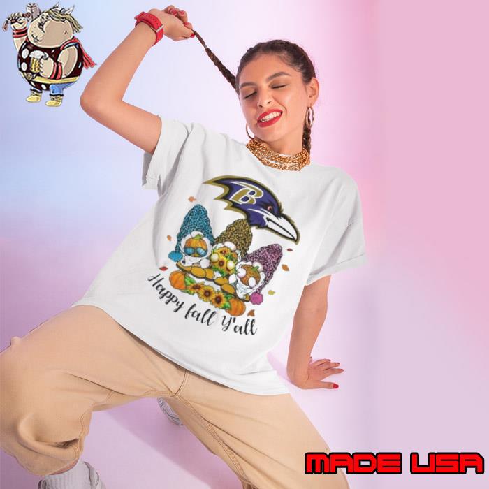 Gnomes Happy Fall Y'all Baltimore Ravens Shirt, hoodie, sweater, long  sleeve and tank top