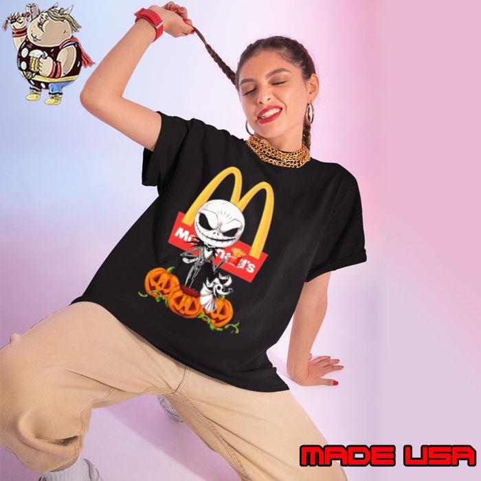 McDonald's symbol pumpkin jack skellington halloween s Ladies tee
