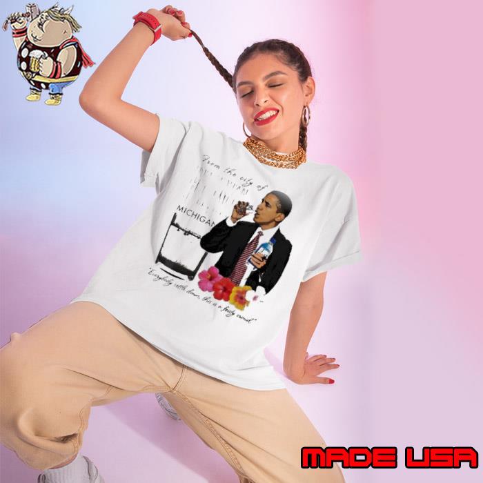 Obama From The City Of Flint Michigan Flower Shirt Ladies tee