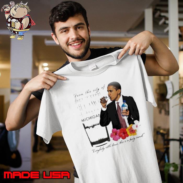 Obama From The City Of Flint Michigan Flower Shirt