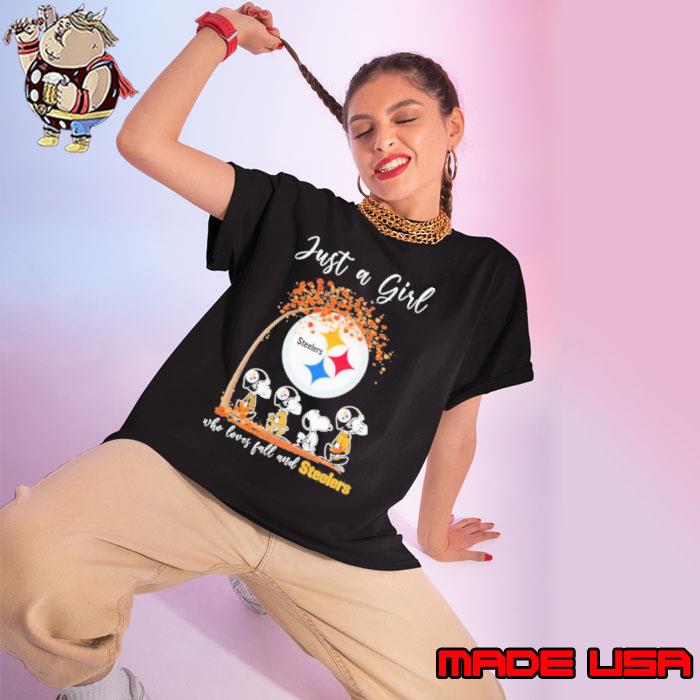 Official just A Girl Who Love Fall And Pittsburgh Steelers Peanuts