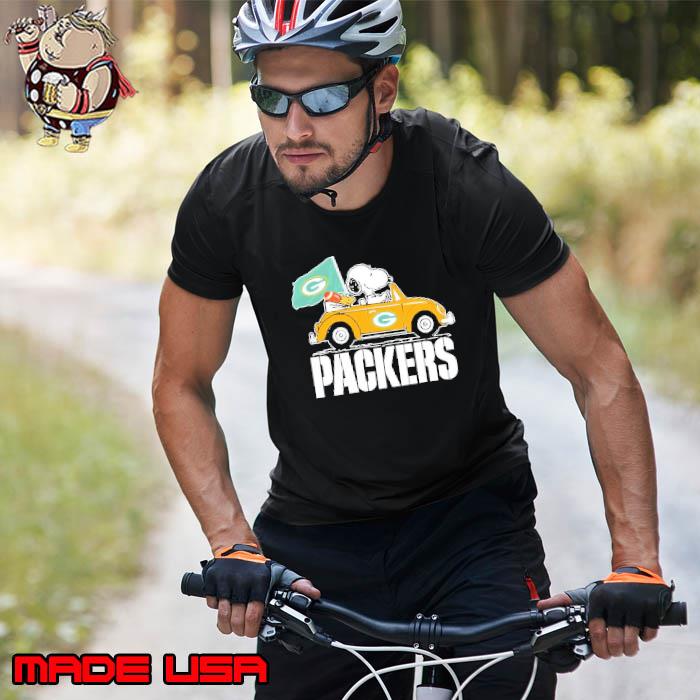 Snoopy riding car Green Bay Packers s Unisex