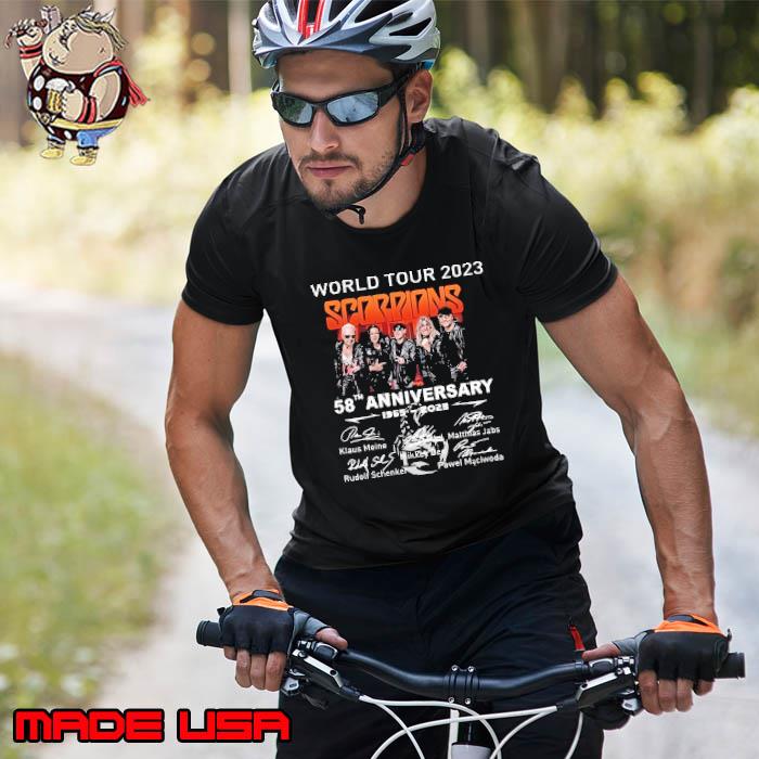 World tour 2023 Scorpions 58th anniversary 1965 2023 signature s Unisex