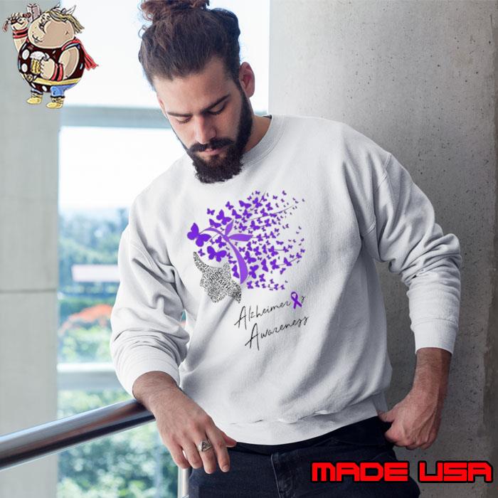 Alzheimer awareness hope faith butterflies purple ribbon s Sweatshirt
