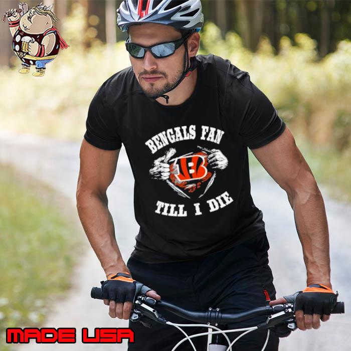 Official Blood inside me cincinnatI bengals fan till I die T-shirt