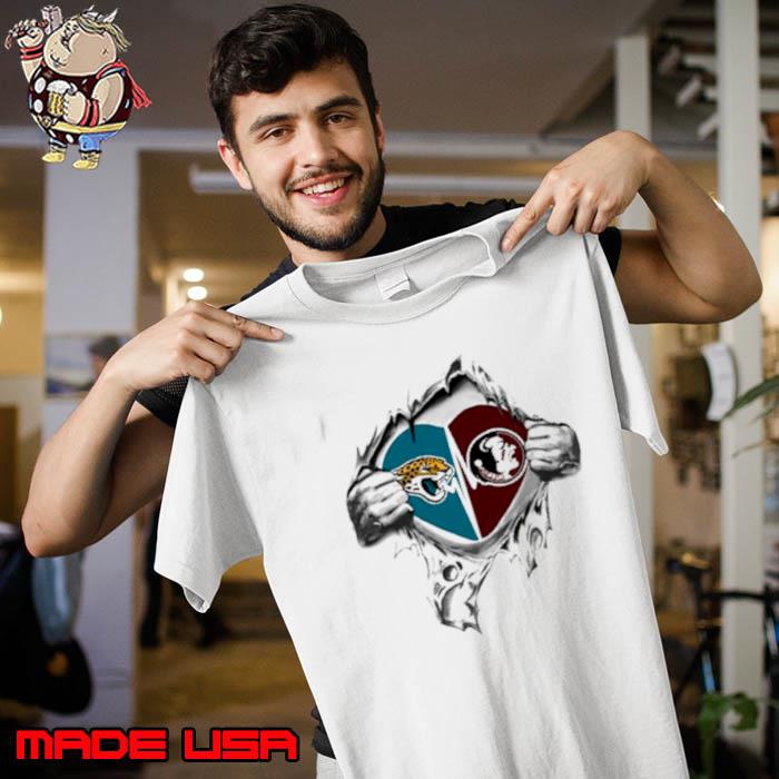 Official Blood Inside Me Jacksonville Jaguars And Florida State Seminoles  2023 shirt, hoodie, sweater, long sleeve and tank top